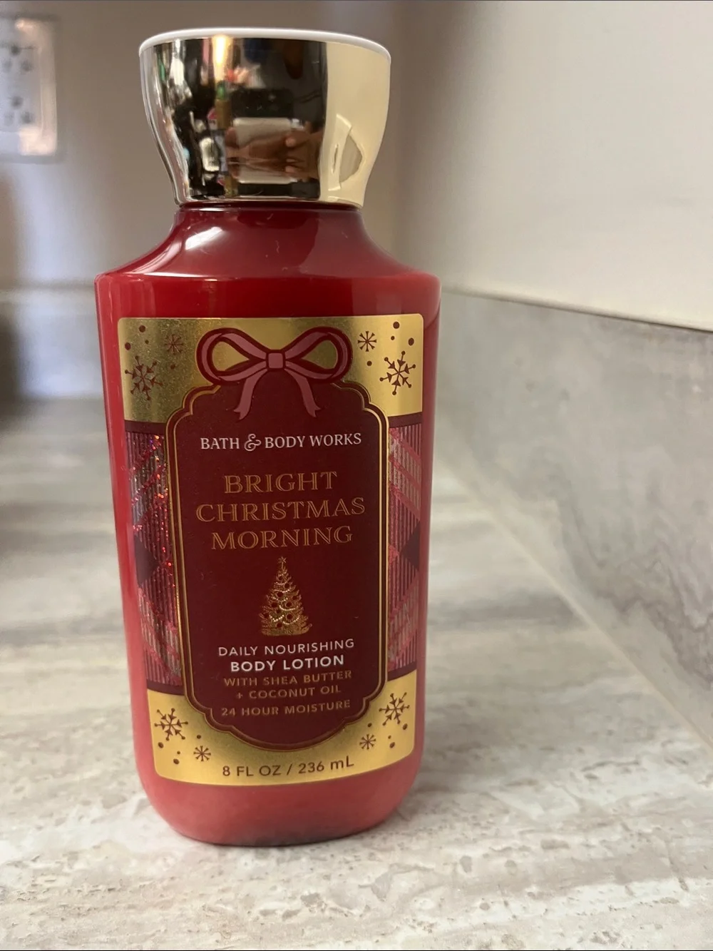 Bath & Body Works Bright Christmas Morning Red & Gold Body Lotion